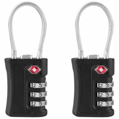 EVRU TSA Luggage Locks, [2 Pack] 3-Digit Security Suitcase Locks
