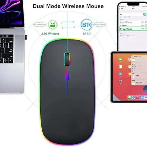 Wireless Mouse USB C, Rechargeable Laptop Mouse, Optical Design - Image 3