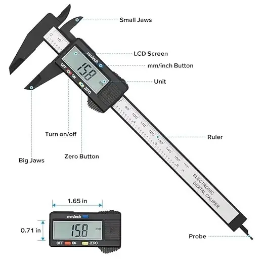 Digital Vernier Caliper, 6 Inch Electronic Micrometer Caliper With Large Screen - Image 2