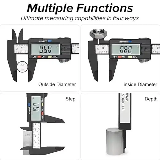 Digital Vernier Caliper, 6 Inch Electronic Micrometer Caliper With Large Screen - Image 3